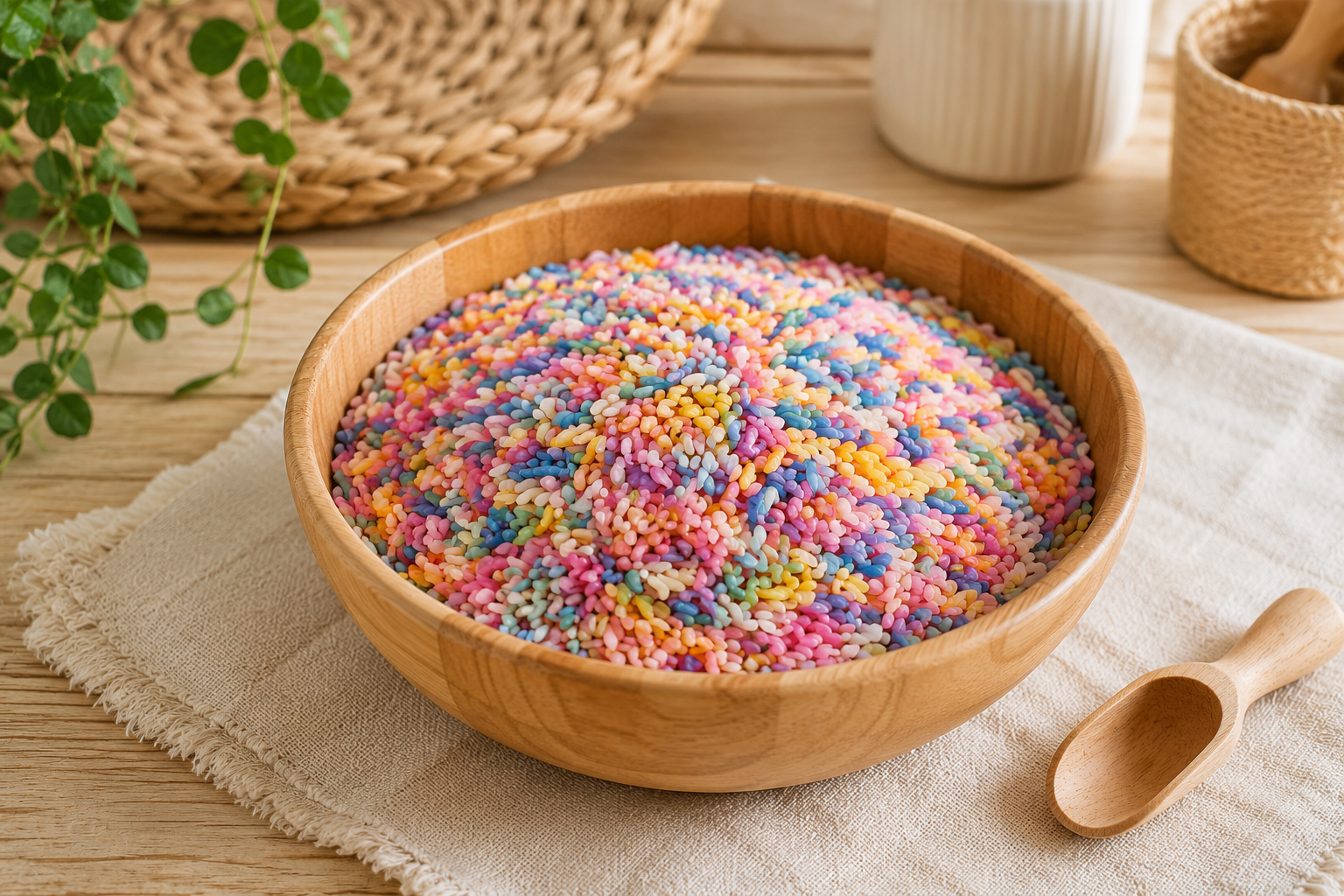 Comment fabriquer du riz coloré maison pour les bacs sensoriels ?