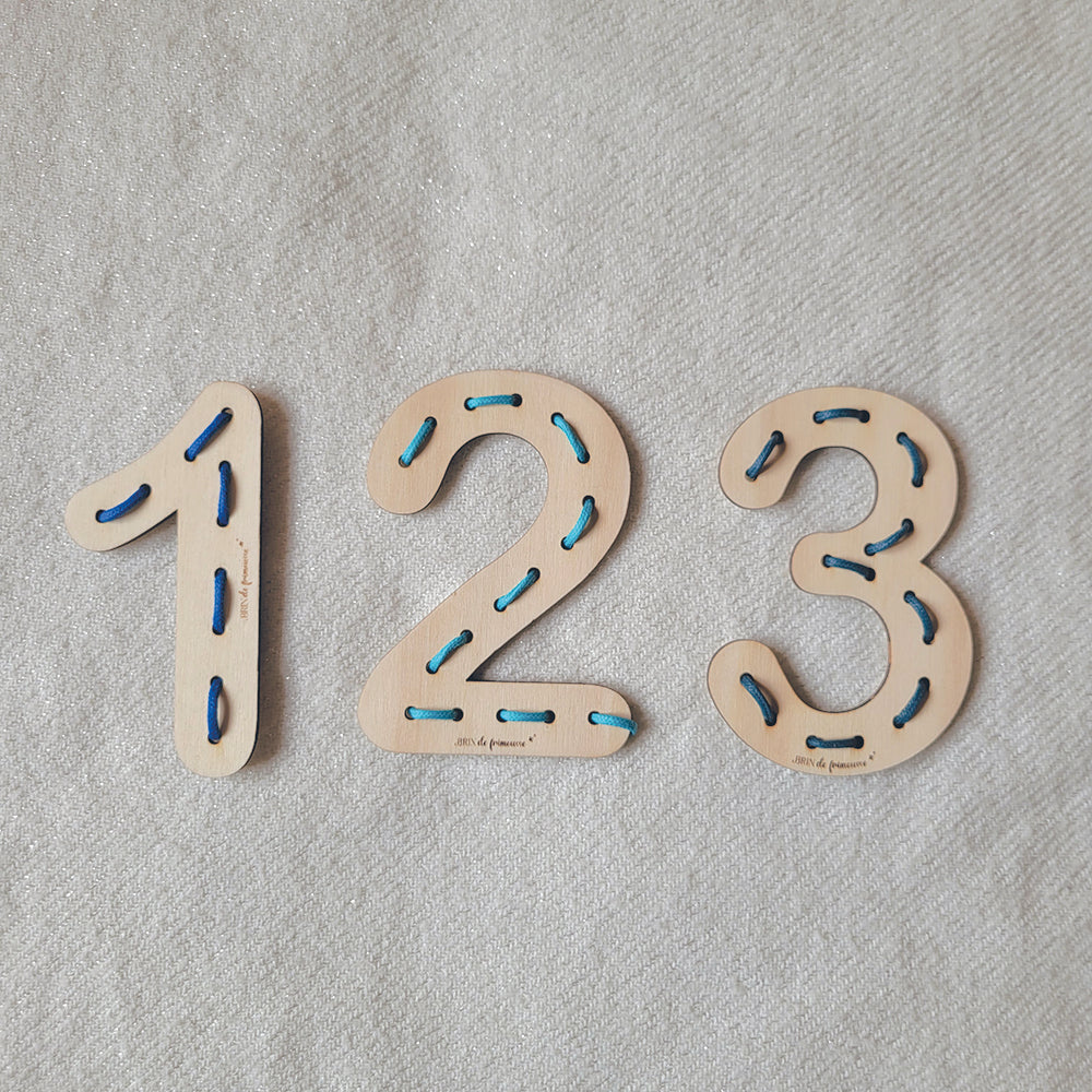 Chiffres à lacer (lot de 3) Brin de frimousse