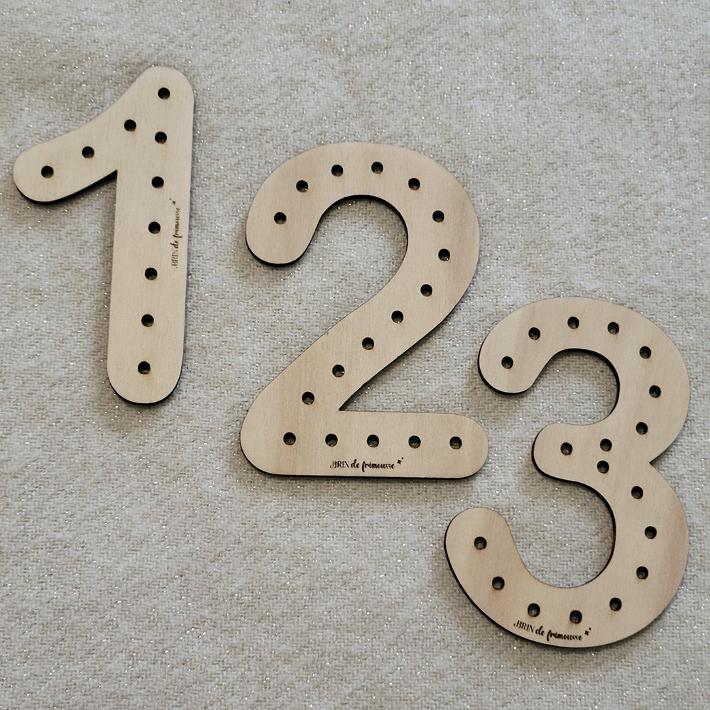 Chiffres à lacer (lot de 3) Brin de frimousse