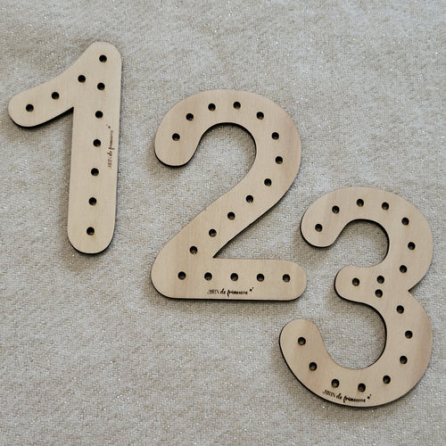 Chiffres à lacer (lot de 3) Brin de frimousse
