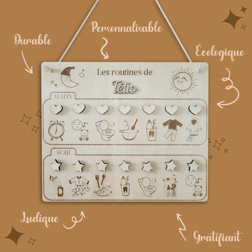 Tableau de routines matin et soir aimanté