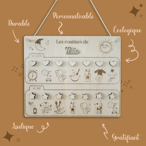 Tableau de routines matin et soir aimanté