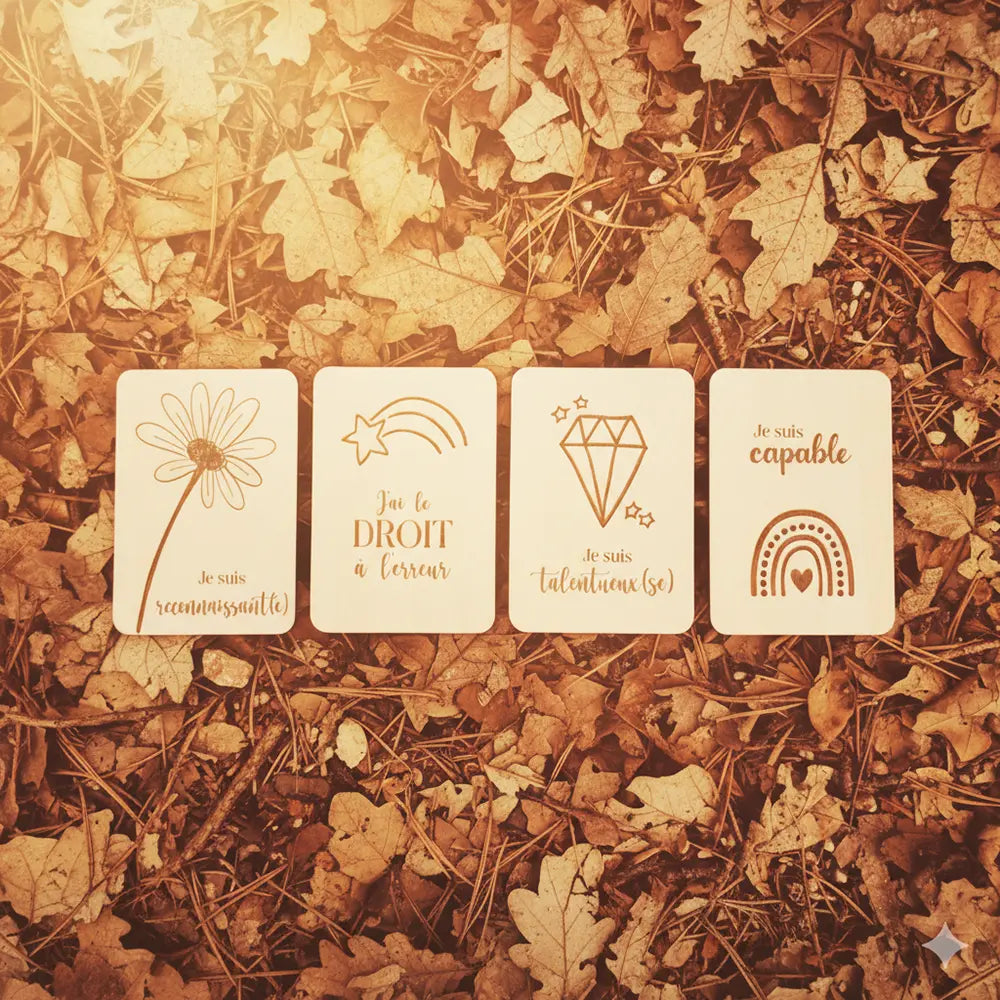 Lot de 4 cartes positives Brin de frimousse