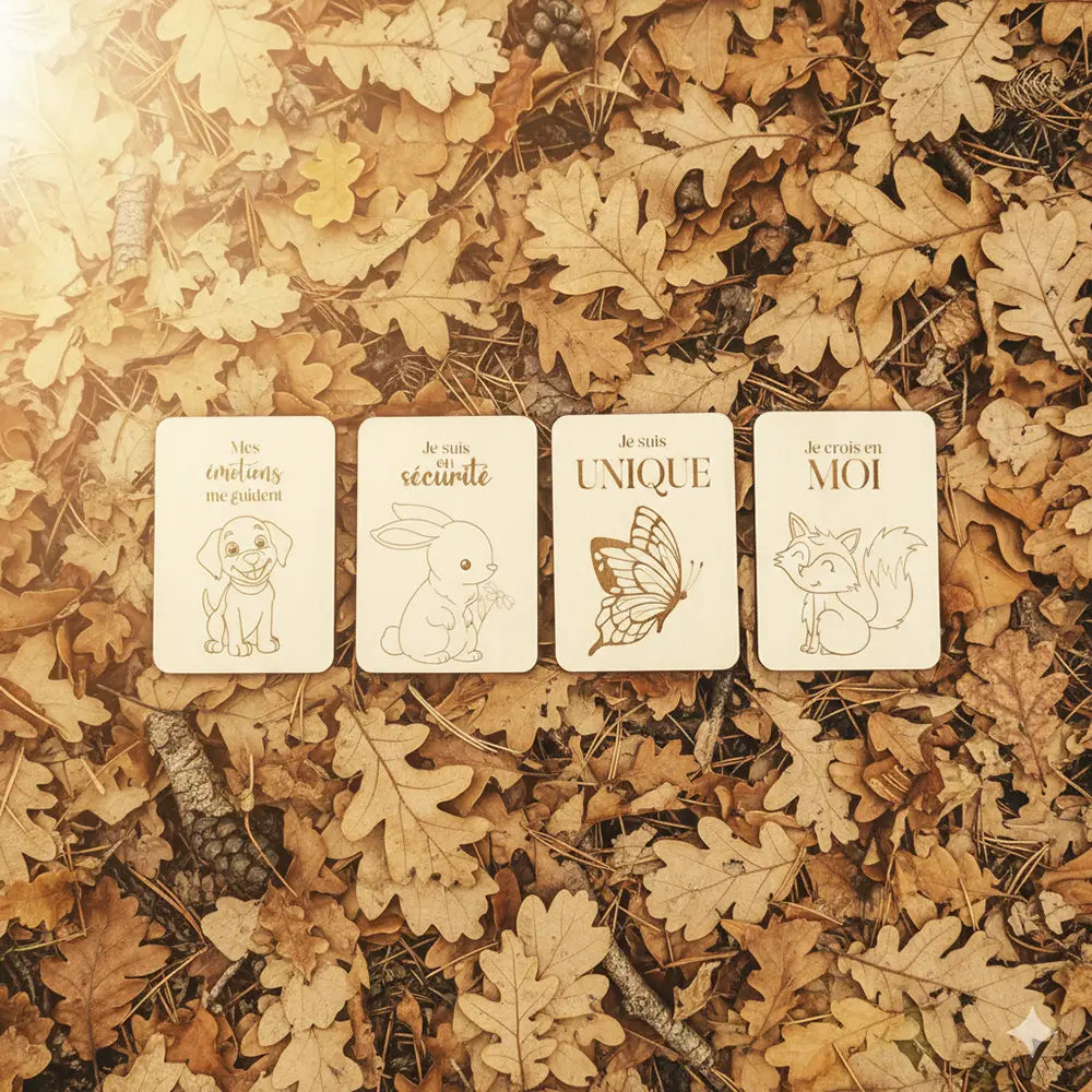 Lot de 4 cartes positives Brin de frimousse