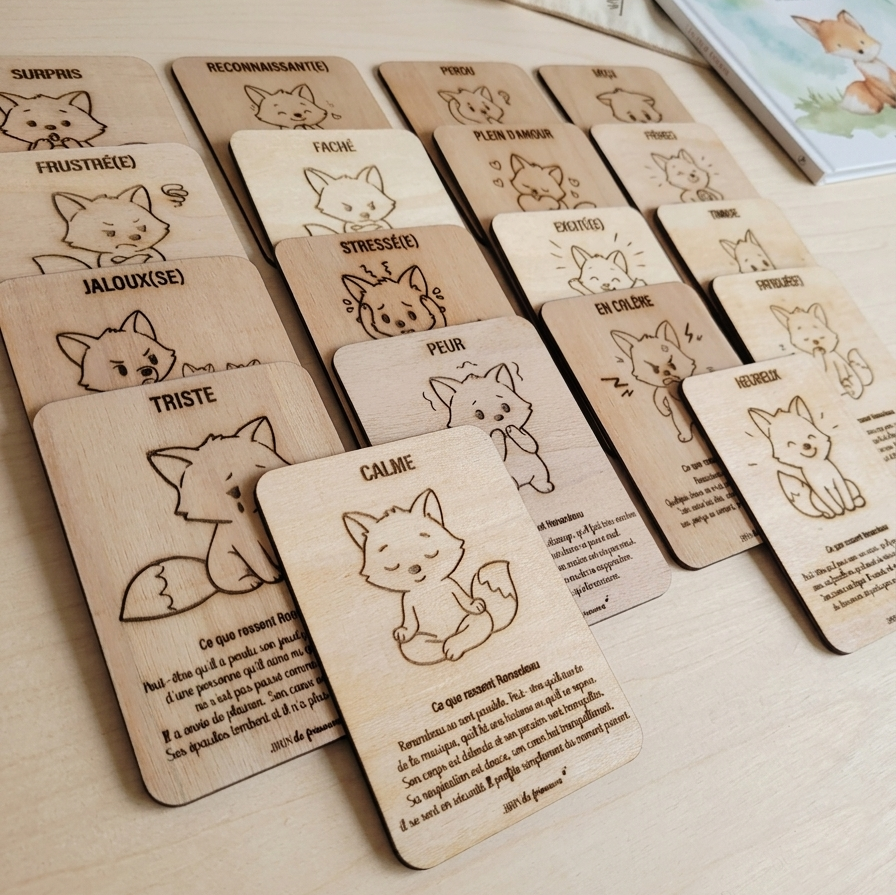 Cartes Émotions en Bois pour Enfants – Coffret & Guide | Fabriqué en France Brin de frimousse