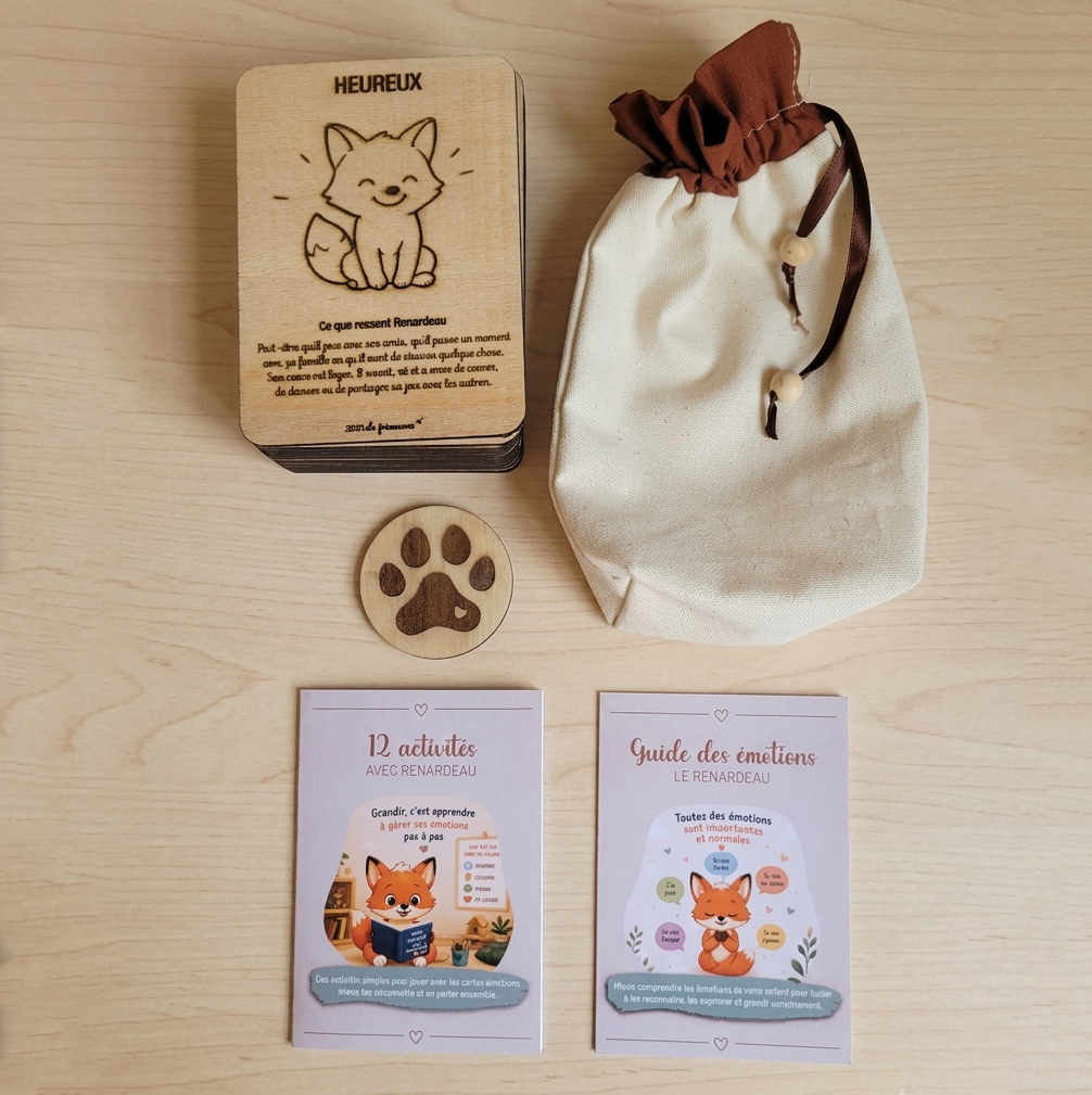 Cartes Émotions en Bois pour Enfants – Coffret & Guide | Fabriqué en France Brin de frimousse