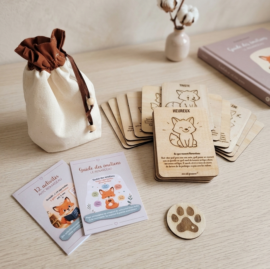 Cartes Émotions en Bois pour Enfants – Coffret & Guide | Fabriqué en France Brin de frimousse