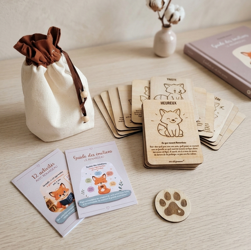 Cartes Émotions en Bois pour Enfants – Coffret & Guide | Fabriqué en France Brin de frimousse