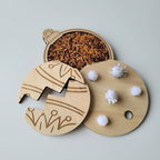 Plateau sensoriel boule de Noël 3-en-1 en bois – Transvasement, puzzle dès 2 ans Brin de frimousse