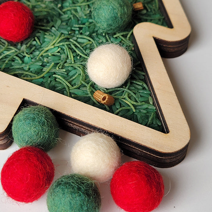 Lot de 10 pompons de Noël en feutre de laine – Activités de motricité fine Brin de frimousse