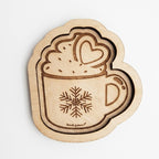 Plateau de transvasement Tasse de chocolat chaud en bois – Activité sensorielle de Noël Brin de frimousse