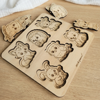Puzzle animaux en bois dès 18 mois – 6 animaux à encastrer Brin de frimousse