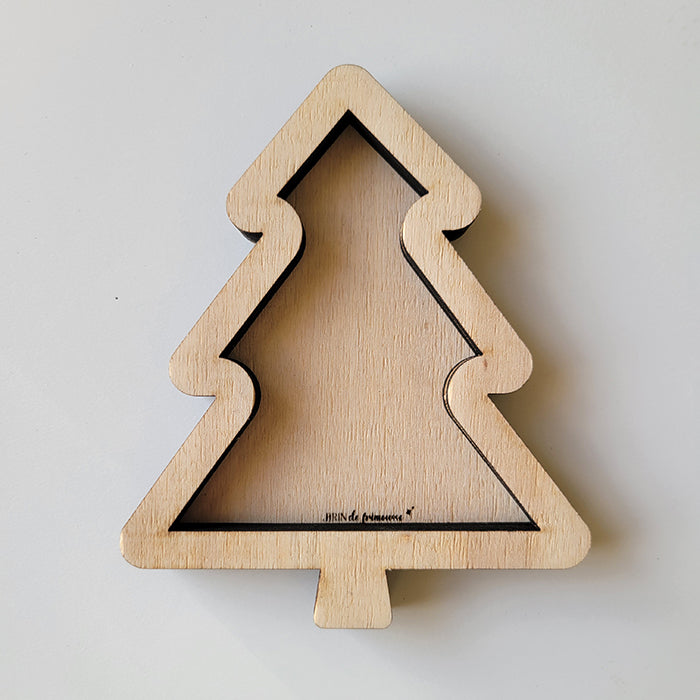 Plateau de transvasement Sapin de Noël en bois – Activité sensorielle Brin de frimousse