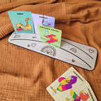 Support de Cartes en Bois pour Enfant | Porte-Cartes Artisanal 25 x 7 cm Brin de frimousse