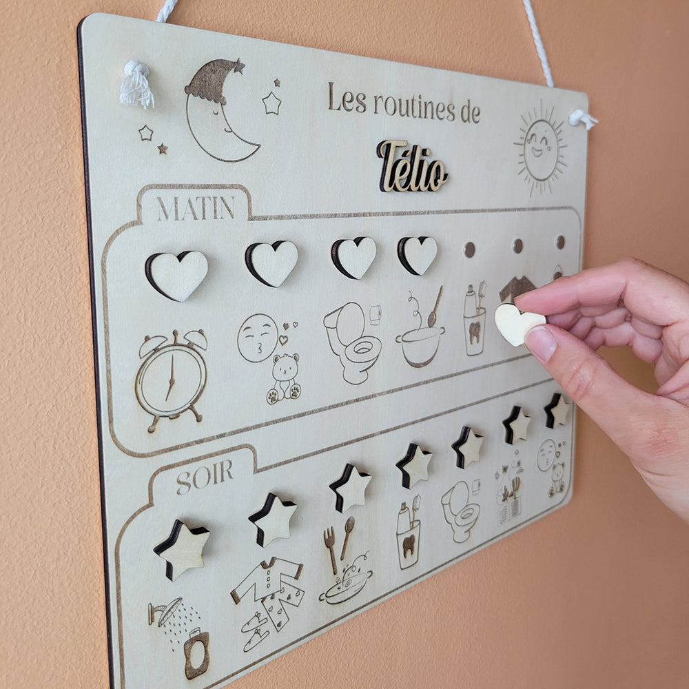 Tableau de routines matin et soir aimanté
