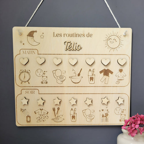 Tableau de routines matin et soir aimanté